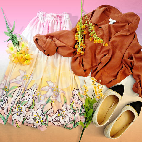 Clothing flat lay styled and photographed by me