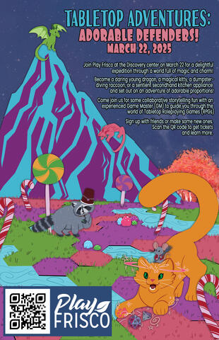 Tabletop event poster - all images and text by me