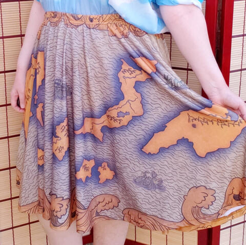 Here There Be Dragons Midi Skirt