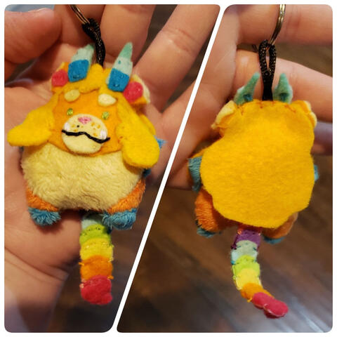 Hand-sewn custom pocket plush, made with my own pattern.